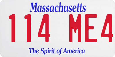 MA license plate 114ME4