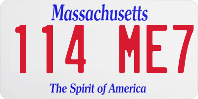 MA license plate 114ME7