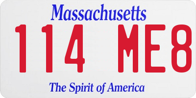 MA license plate 114ME8
