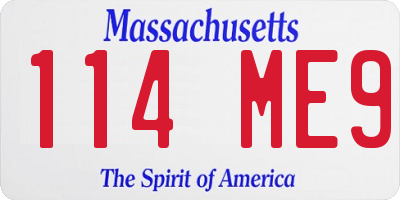 MA license plate 114ME9