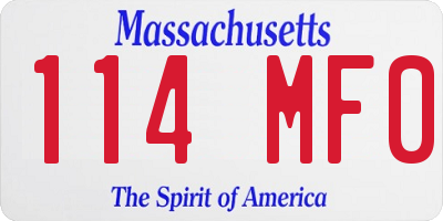 MA license plate 114MF0