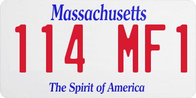 MA license plate 114MF1