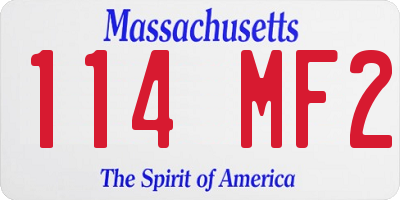 MA license plate 114MF2