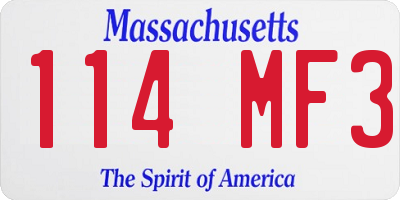 MA license plate 114MF3