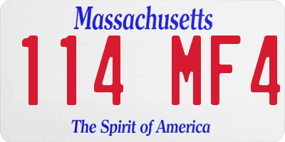 MA license plate 114MF4