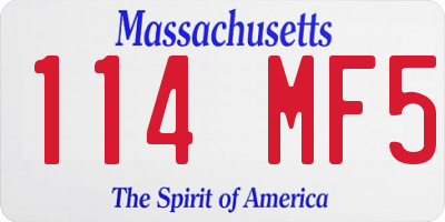 MA license plate 114MF5