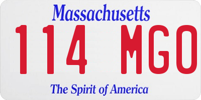 MA license plate 114MG0