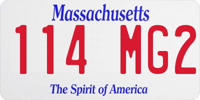 MA license plate 114MG2
