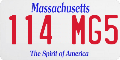 MA license plate 114MG5