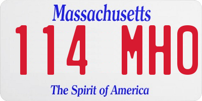 MA license plate 114MH0