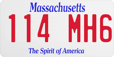 MA license plate 114MH6