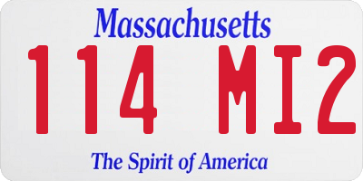 MA license plate 114MI2