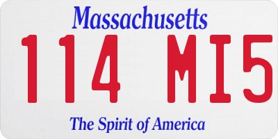 MA license plate 114MI5