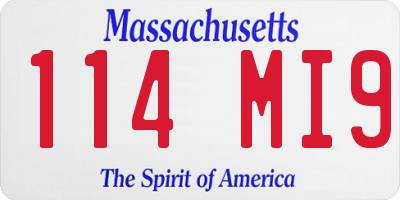MA license plate 114MI9