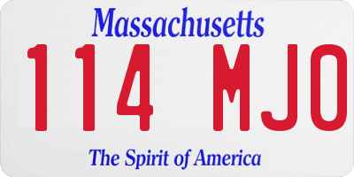 MA license plate 114MJ0