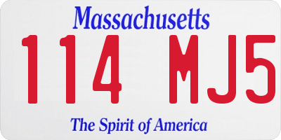 MA license plate 114MJ5