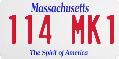 MA license plate 114MK1