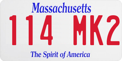 MA license plate 114MK2