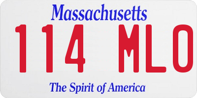 MA license plate 114ML0