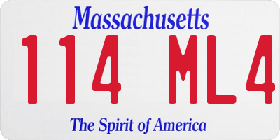 MA license plate 114ML4