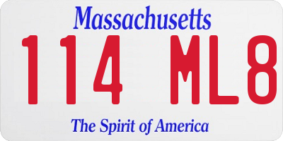 MA license plate 114ML8