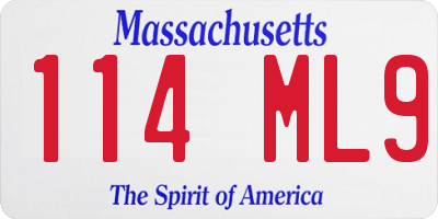 MA license plate 114ML9