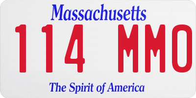 MA license plate 114MM0