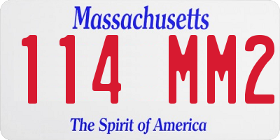 MA license plate 114MM2