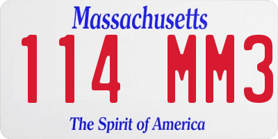 MA license plate 114MM3