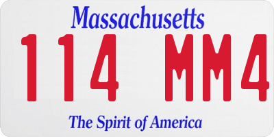 MA license plate 114MM4