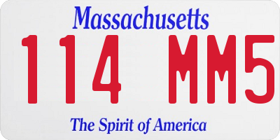 MA license plate 114MM5