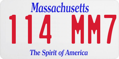 MA license plate 114MM7