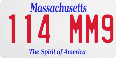MA license plate 114MM9