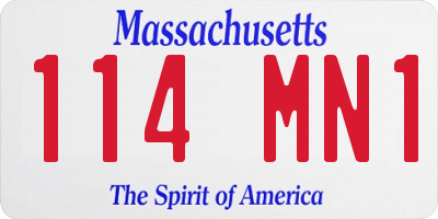 MA license plate 114MN1