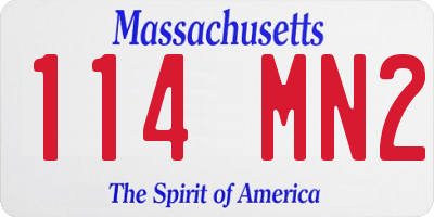 MA license plate 114MN2
