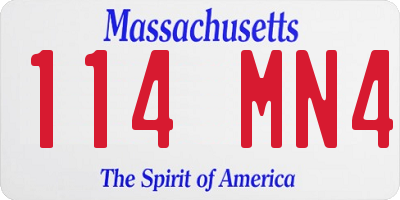 MA license plate 114MN4