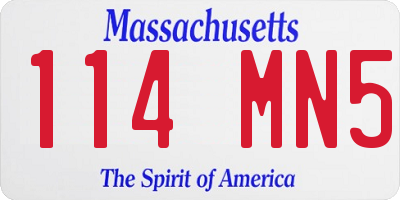 MA license plate 114MN5