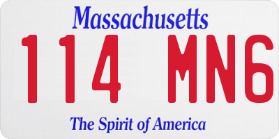 MA license plate 114MN6