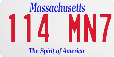 MA license plate 114MN7