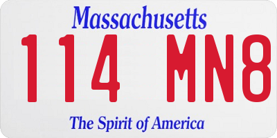 MA license plate 114MN8
