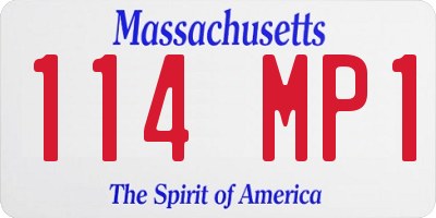 MA license plate 114MP1