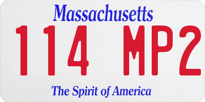 MA license plate 114MP2