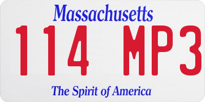 MA license plate 114MP3