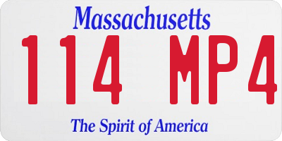 MA license plate 114MP4