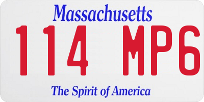 MA license plate 114MP6