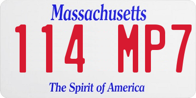 MA license plate 114MP7