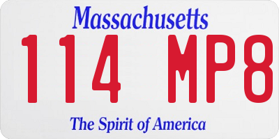 MA license plate 114MP8