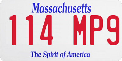 MA license plate 114MP9