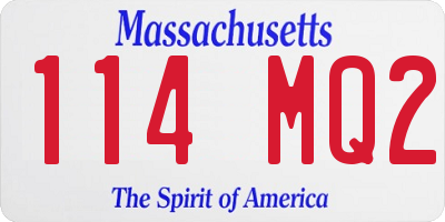 MA license plate 114MQ2