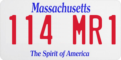 MA license plate 114MR1